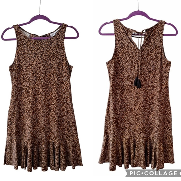 Tommy Bahama Sun Cat High-Neck Spa Mini Dress in Leopard Size Small - Picture 10 of 10